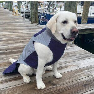 NWT $45 BAYDOG GLACIER BAY WINTER FALL DOG COAT JACKET VEST Navy Blue Gray XXS